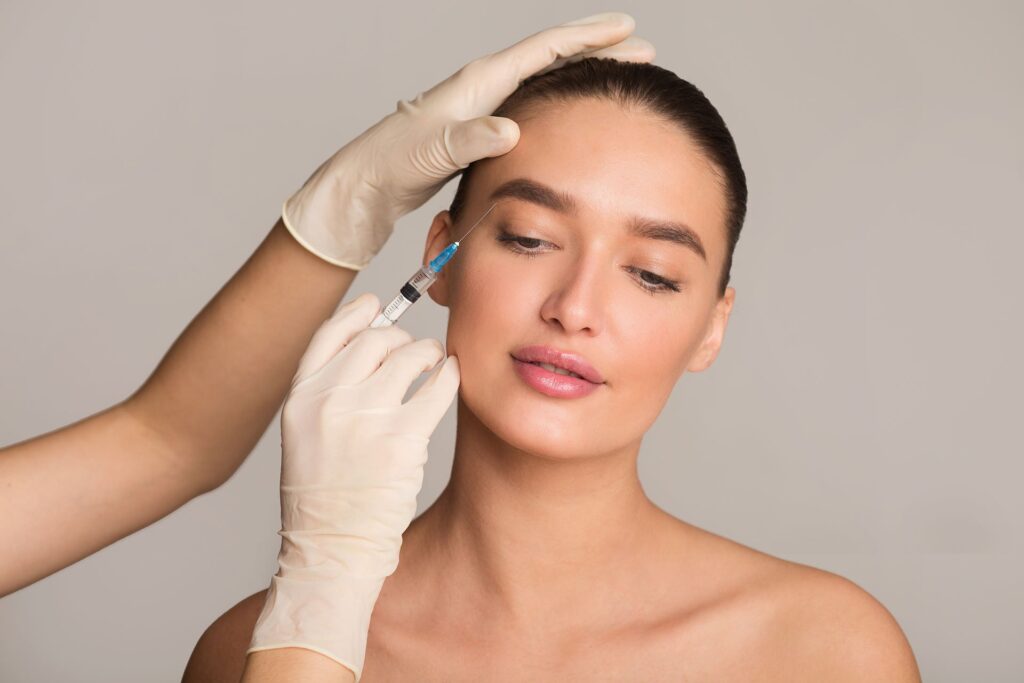 Professional anti-wrinkle injection treatment performed in London clinic
